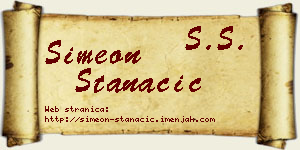 Simeon Stanačić vizit kartica